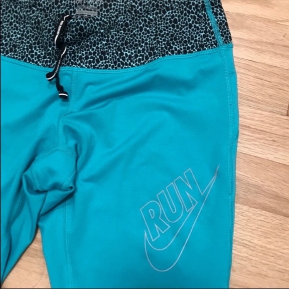 EUC Nike Running Tights, Teal & Cheetah, Medium - Picture 2 of 4